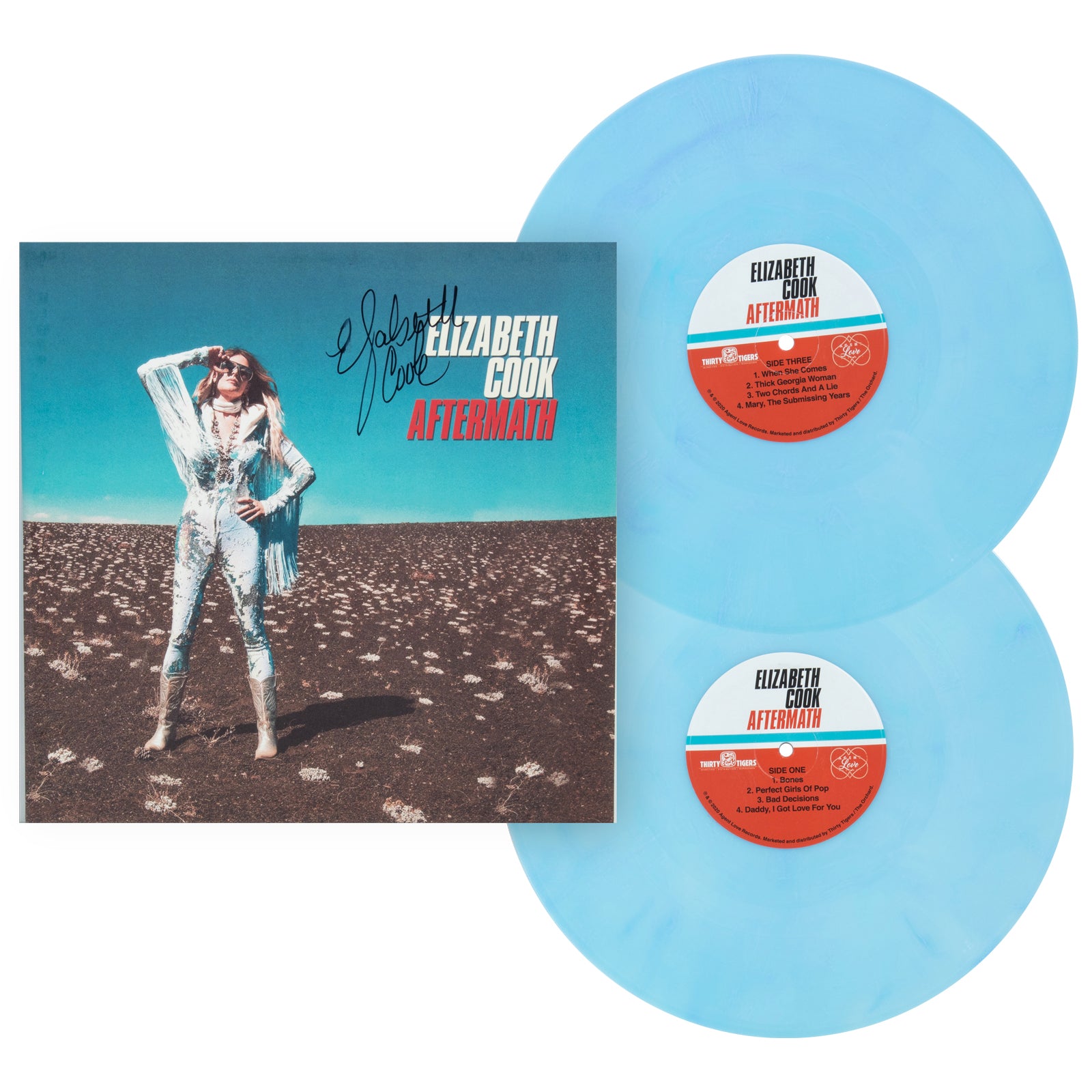 Elizabeth Cook – Aftermath Double LP Limited Edition Blue AUTOGRAPHED